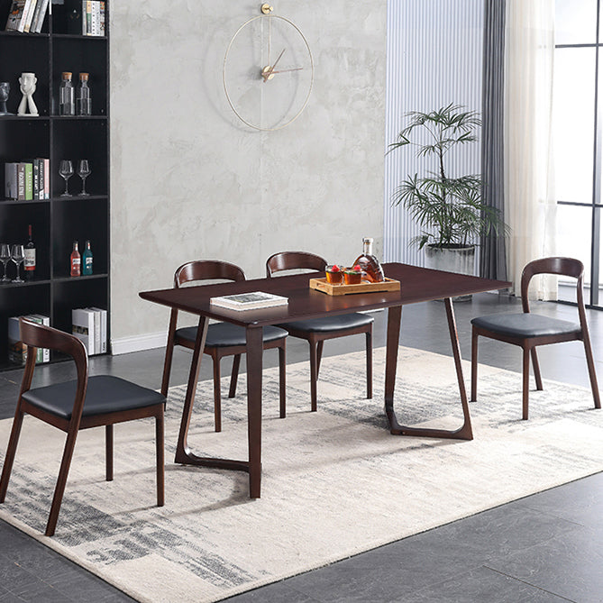 Modern Kitchen Leather Square Dining Chair Open Back Dining Side Chair Clearhalo ' kitchen&dining_furn' 'Dining Chairs' 'Dining Tables & Seating' 'dining_chair' 'Furniture' 'furniture_dining_chair' 'Kitchen & Dining Furniture' 'kitchen' 3466732