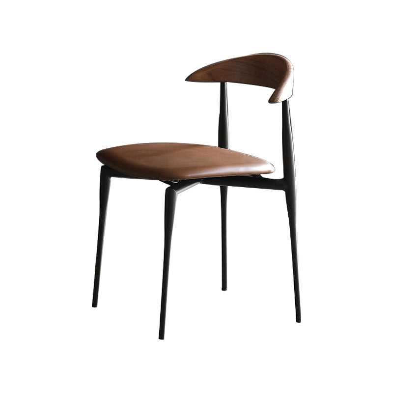 Mid-century Dining Chairs Wood Dining Open Back Dining Side Chair for Home Use Brown 1 Piece Clearhalo ' kitchen&dining_furn' 'Dining Chairs' 'Dining Tables & Seating' 'dining_chair' 'Furniture' 'furniture_dining_chair' 'Kitchen & Dining Furniture' 'kitchen' 3466739