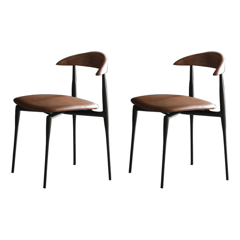 Mid-century Dining Chairs Wood Dining Open Back Dining Side Chair for Home Use Brown Set of 2 Clearhalo ' kitchen&dining_furn' 'Dining Chairs' 'Dining Tables & Seating' 'dining_chair' 'Furniture' 'furniture_dining_chair' 'Kitchen & Dining Furniture' 'kitchen' 3466741