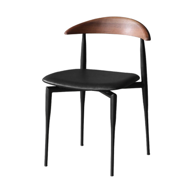 Mid-century Dining Chairs Wood Dining Open Back Dining Side Chair for Home Use Black 1 Piece Clearhalo ' kitchen&dining_furn' 'Dining Chairs' 'Dining Tables & Seating' 'dining_chair' 'Furniture' 'furniture_dining_chair' 'Kitchen & Dining Furniture' 'kitchen' 3466745