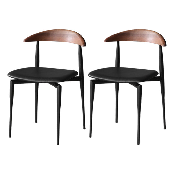 Mid-century Dining Chairs Wood Dining Open Back Dining Side Chair for Home Use Black Set of 2 Clearhalo ' kitchen&dining_furn' 'Dining Chairs' 'Dining Tables & Seating' 'dining_chair' 'Furniture' 'furniture_dining_chair' 'Kitchen & Dining Furniture' 'kitchen' 3466747