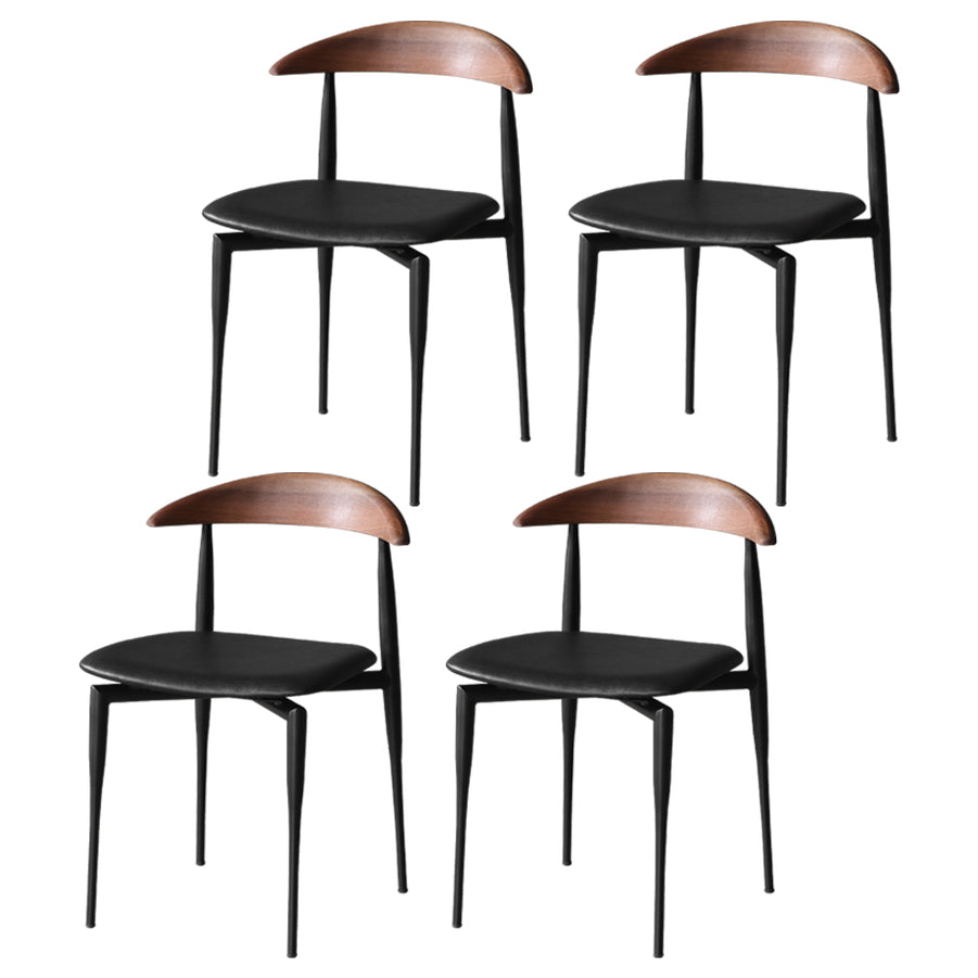 Mid-century Dining Chairs Wood Dining Open Back Dining Side Chair for Home Use Black Set of 4 Clearhalo ' kitchen&dining_furn' 'Dining Chairs' 'Dining Tables & Seating' 'dining_chair' 'Furniture' 'furniture_dining_chair' 'Kitchen & Dining Furniture' 'kitchen' 3466749
