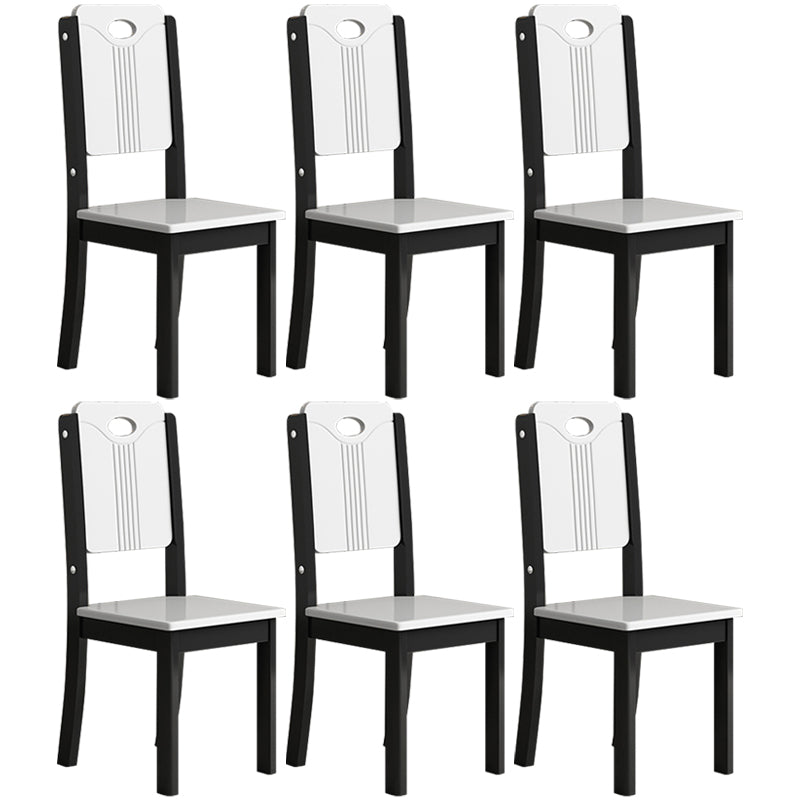 Contemporary Style Side Chair for Home Use Dining Armless Accent Chairs White Set of 6 Clearhalo ' kitchen&dining_furn' 'Dining Chairs' 'Dining Tables & Seating' 'dining_chair' 'Furniture' 'furniture_dining_chair' 'Kitchen & Dining Furniture' 'kitchen' 3466754