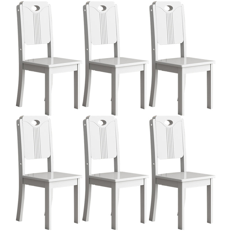 Contemporary Style Side Chair for Home Use Dining Armless Accent Chairs Ivory Set of 6 Clearhalo ' kitchen&dining_furn' 'Dining Chairs' 'Dining Tables & Seating' 'dining_chair' 'Furniture' 'furniture_dining_chair' 'Kitchen & Dining Furniture' 'kitchen' 3466766