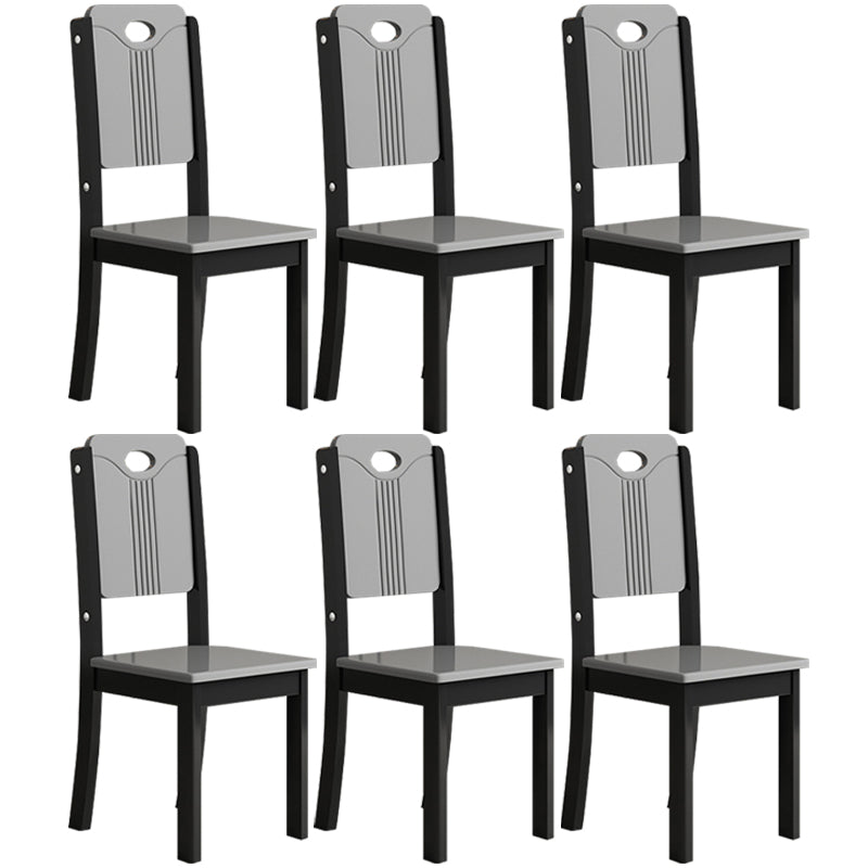 Contemporary Style Side Chair for Home Use Dining Armless Accent Chairs Black Set of 6 Clearhalo ' kitchen&dining_furn' 'Dining Chairs' 'Dining Tables & Seating' 'dining_chair' 'Furniture' 'furniture_dining_chair' 'Kitchen & Dining Furniture' 'kitchen' 3466771