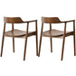 Modern Style Wooden Matte Finish Dining Arm Chair Open Back Arm Chair for Home Use Walnut Wood Set of 2 Clearhalo ' kitchen&dining_furn' 'Dining Chairs' 'Dining Tables & Seating' 'dining_chair' 'Furniture' 'furniture_dining_chair' 'Kitchen & Dining Furniture' 'kitchen' 3466773