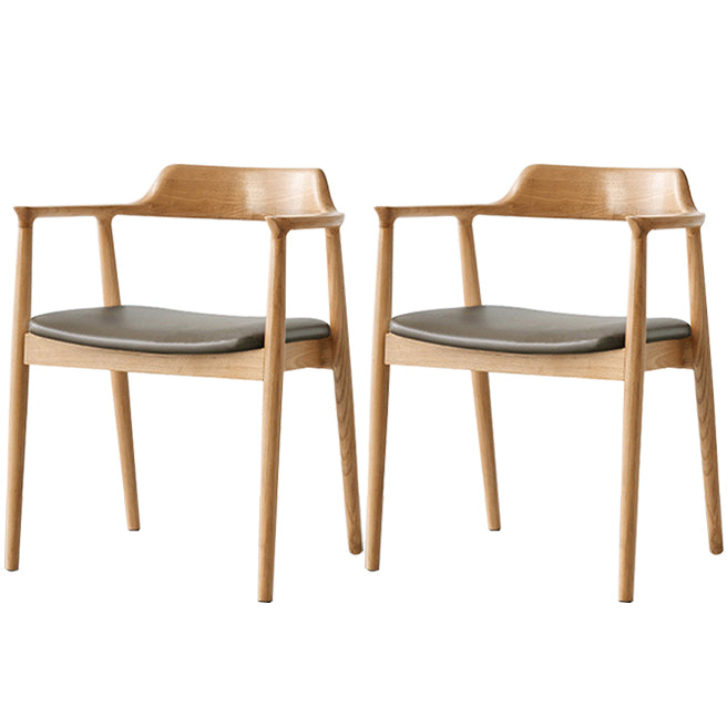 Modern Style Wooden Matte Finish Dining Arm Chair Open Back Arm Chair for Home Use Wood Upholstered Set of 2 Clearhalo ' kitchen&dining_furn' 'Dining Chairs' 'Dining Tables & Seating' 'dining_chair' 'Furniture' 'furniture_dining_chair' 'Kitchen & Dining Furniture' 'kitchen' 3466776