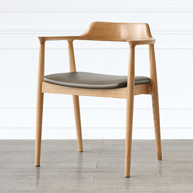 Modern Style Wooden Matte Finish Dining Arm Chair Open Back Arm Chair for Home Use Wood Upholstered 1 Piece Clearhalo ' kitchen&dining_furn' 'Dining Chairs' 'Dining Tables & Seating' 'dining_chair' 'Furniture' 'furniture_dining_chair' 'Kitchen & Dining Furniture' 'kitchen' 3466777