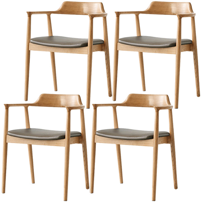 Modern Style Wooden Matte Finish Dining Arm Chair Open Back Arm Chair for Home Use Wood Upholstered Set of 4 Clearhalo ' kitchen&dining_furn' 'Dining Chairs' 'Dining Tables & Seating' 'dining_chair' 'Furniture' 'furniture_dining_chair' 'Kitchen & Dining Furniture' 'kitchen' 3466779