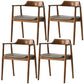 Modern Style Wooden Matte Finish Dining Arm Chair Open Back Arm Chair for Home Use Walnut Upholstered Set of 4 Clearhalo ' kitchen&dining_furn' 'Dining Chairs' 'Dining Tables & Seating' 'dining_chair' 'Furniture' 'furniture_dining_chair' 'Kitchen & Dining Furniture' 'kitchen' 3466783