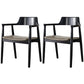 Modern Style Wooden Matte Finish Dining Arm Chair Open Back Arm Chair for Home Use Black Upholstered Set of 2 Clearhalo ' kitchen&dining_furn' 'Dining Chairs' 'Dining Tables & Seating' 'dining_chair' 'Furniture' 'furniture_dining_chair' 'Kitchen & Dining Furniture' 'kitchen' 3466784