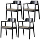 Modern Style Wooden Matte Finish Dining Arm Chair Open Back Arm Chair for Home Use Black Upholstered Set of 4 Clearhalo ' kitchen&dining_furn' 'Dining Chairs' 'Dining Tables & Seating' 'dining_chair' 'Furniture' 'furniture_dining_chair' 'Kitchen & Dining Furniture' 'kitchen' 3466787