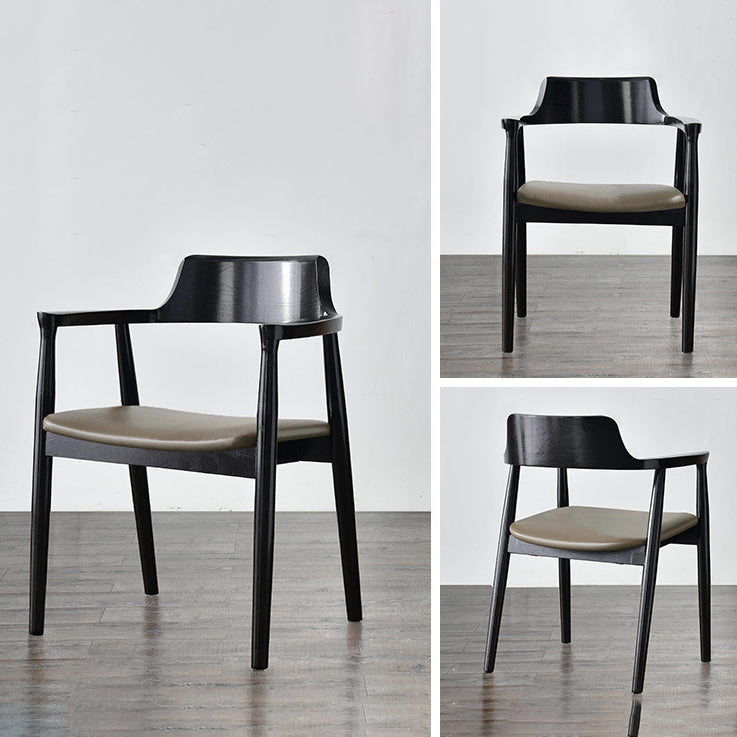 Modern Style Wooden Matte Finish Dining Arm Chair Open Back Arm Chair for Home Use Clearhalo ' kitchen&dining_furn' 'Dining Chairs' 'Dining Tables & Seating' 'dining_chair' 'Furniture' 'furniture_dining_chair' 'Kitchen & Dining Furniture' 'kitchen' 3466788