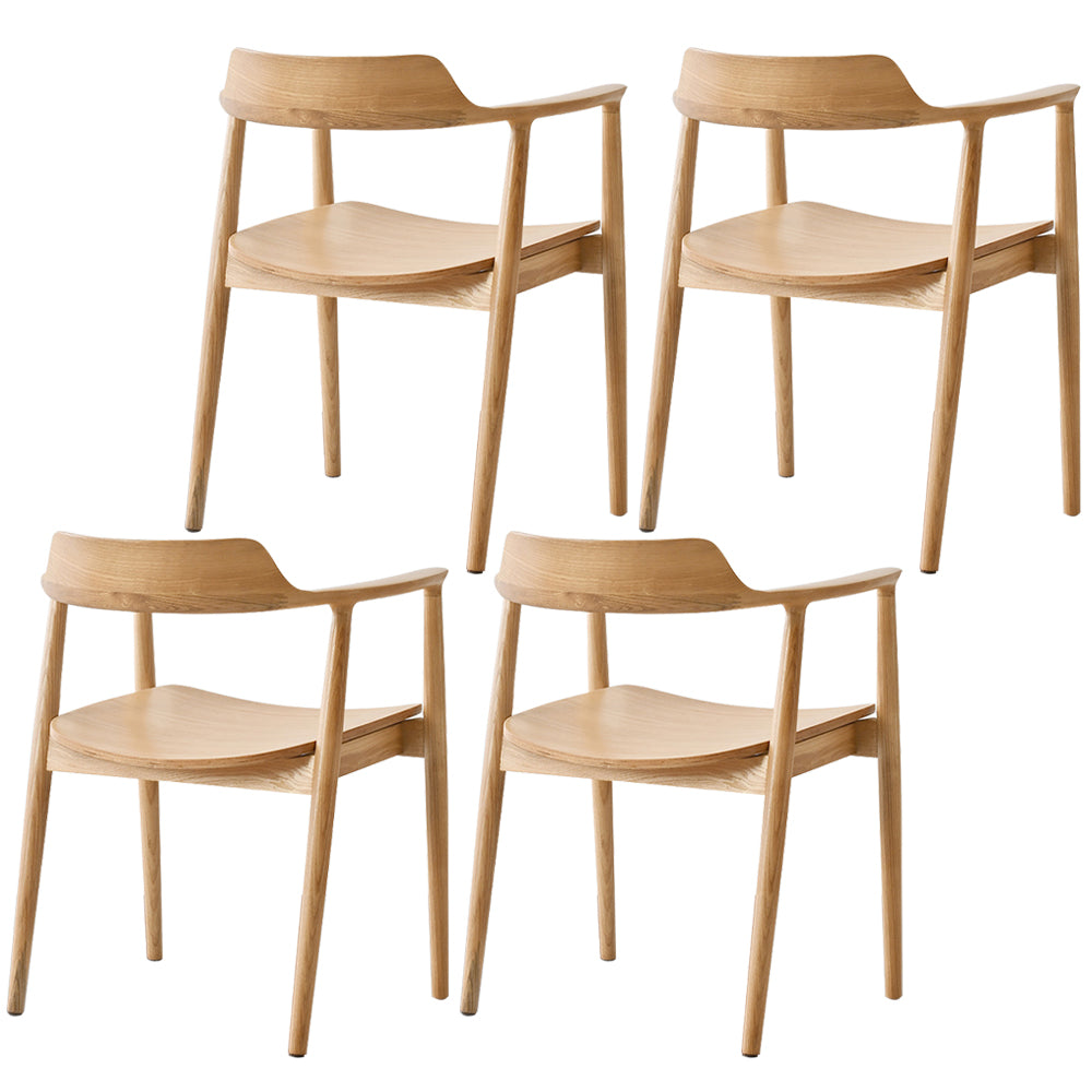 Modern Style Wooden Matte Finish Dining Arm Chair Open Back Arm Chair for Home Use Wood Wood Set of 4 Clearhalo ' kitchen&dining_furn' 'Dining Chairs' 'Dining Tables & Seating' 'dining_chair' 'Furniture' 'furniture_dining_chair' 'Kitchen & Dining Furniture' 'kitchen' 3466791