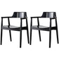 Modern Style Wooden Matte Finish Dining Arm Chair Open Back Arm Chair for Home Use Black Wood Set of 2 Clearhalo ' kitchen&dining_furn' 'Dining Chairs' 'Dining Tables & Seating' 'dining_chair' 'Furniture' 'furniture_dining_chair' 'Kitchen & Dining Furniture' 'kitchen' 3466792