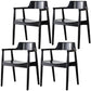 Modern Style Wooden Matte Finish Dining Arm Chair Open Back Arm Chair for Home Use Black Wood Set of 4 Clearhalo ' kitchen&dining_furn' 'Dining Chairs' 'Dining Tables & Seating' 'dining_chair' 'Furniture' 'furniture_dining_chair' 'Kitchen & Dining Furniture' 'kitchen' 3466794