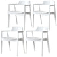 Modern Style Wooden Matte Finish Dining Arm Chair Open Back Arm Chair for Home Use White Wood Set of 4 Clearhalo ' kitchen&dining_furn' 'Dining Chairs' 'Dining Tables & Seating' 'dining_chair' 'Furniture' 'furniture_dining_chair' 'Kitchen & Dining Furniture' 'kitchen' 3466798