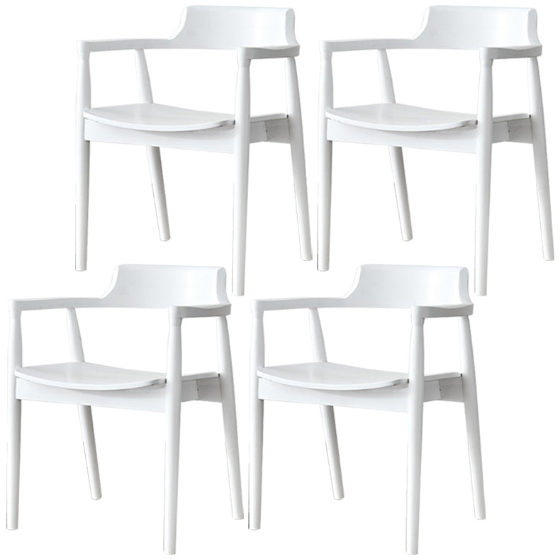 Modern Style Wooden Matte Finish Dining Arm Chair Open Back Arm Chair for Home Use White Wood Set of 4 Clearhalo ' kitchen&dining_furn' 'Dining Chairs' 'Dining Tables & Seating' 'dining_chair' 'Furniture' 'furniture_dining_chair' 'Kitchen & Dining Furniture' 'kitchen' 3466798