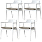 Modern Style Wooden Matte Finish Dining Arm Chair Open Back Arm Chair for Home Use White Upholstered Set of 4 Clearhalo ' kitchen&dining_furn' 'Dining Chairs' 'Dining Tables & Seating' 'dining_chair' 'Furniture' 'furniture_dining_chair' 'Kitchen & Dining Furniture' 'kitchen' 3466800