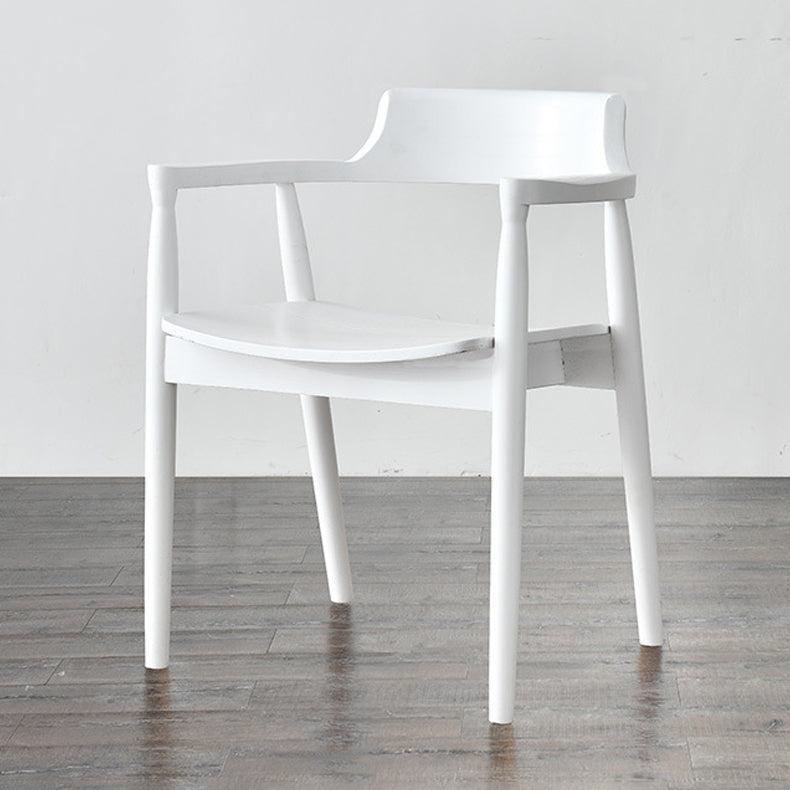 Modern Style Wooden Matte Finish Dining Arm Chair Open Back Arm Chair for Home Use White Wood 1 Piece Clearhalo ' kitchen&dining_furn' 'Dining Chairs' 'Dining Tables & Seating' 'dining_chair' 'Furniture' 'furniture_dining_chair' 'Kitchen & Dining Furniture' 'kitchen' 3466803