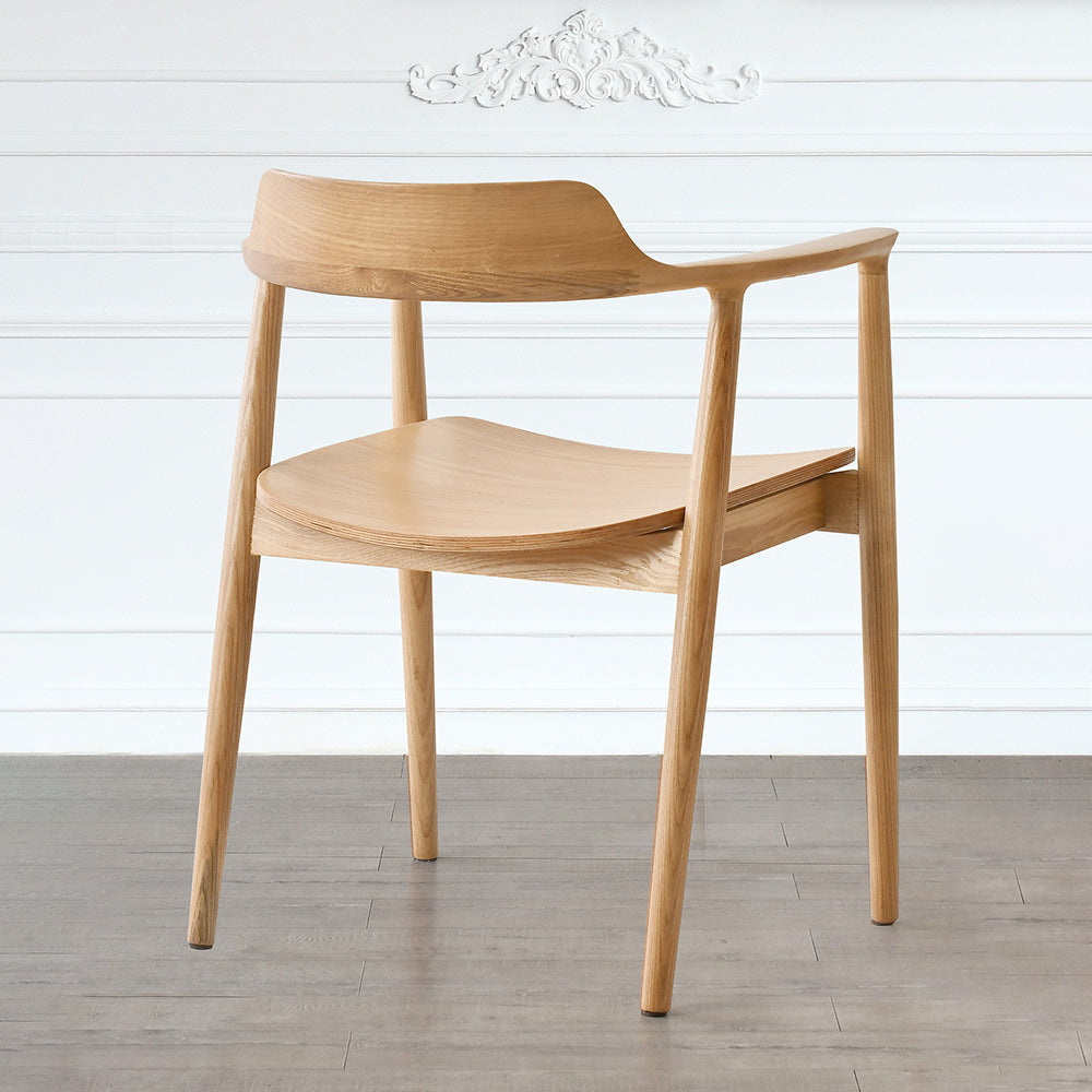 Modern Style Wooden Matte Finish Dining Arm Chair Open Back Arm Chair for Home Use Wood Wood 1 Piece Clearhalo ' kitchen&dining_furn' 'Dining Chairs' 'Dining Tables & Seating' 'dining_chair' 'Furniture' 'furniture_dining_chair' 'Kitchen & Dining Furniture' 'kitchen' 3466805