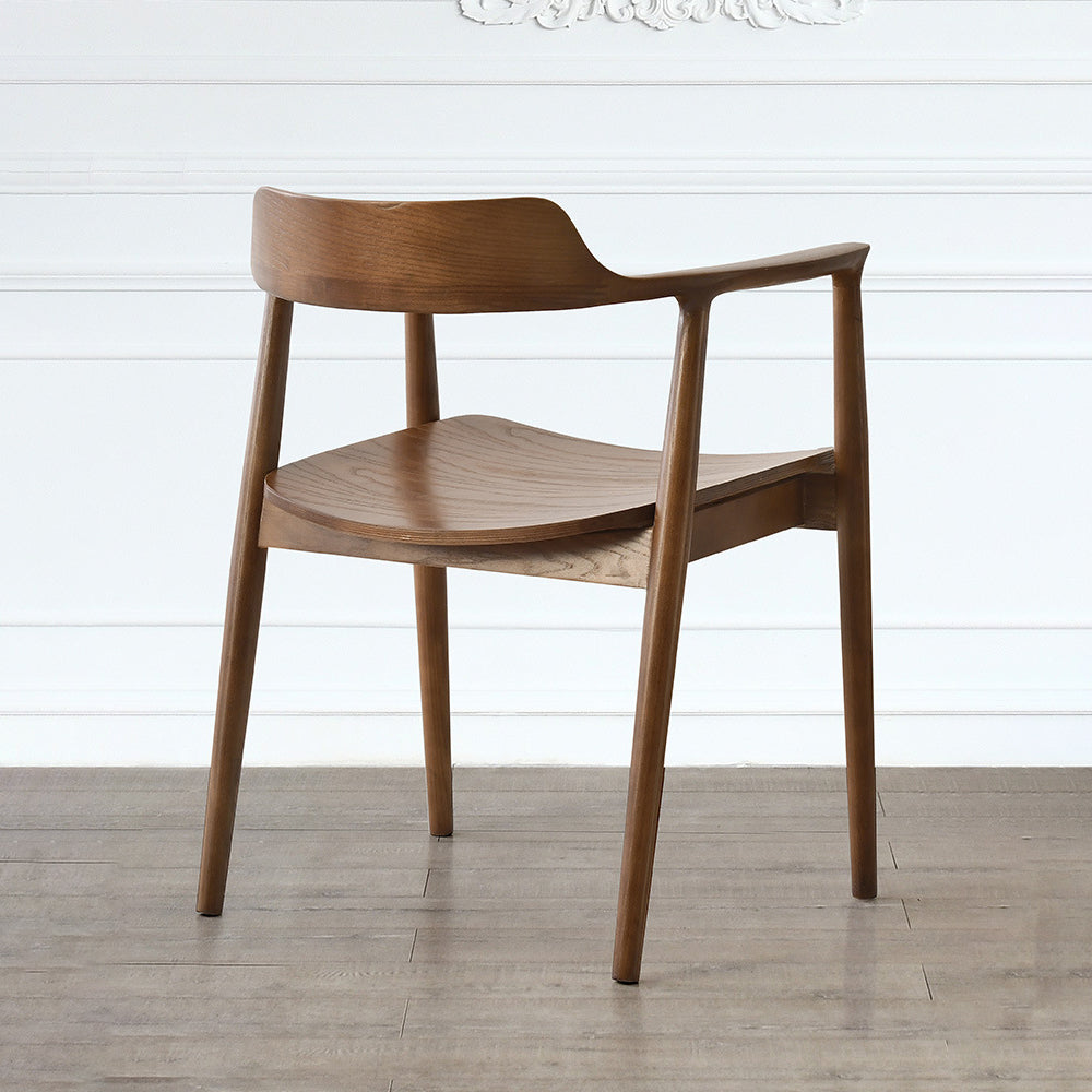 Modern Style Wooden Matte Finish Dining Arm Chair Open Back Arm Chair for Home Use Walnut Wood 1 Piece Clearhalo ' kitchen&dining_furn' 'Dining Chairs' 'Dining Tables & Seating' 'dining_chair' 'Furniture' 'furniture_dining_chair' 'Kitchen & Dining Furniture' 'kitchen' 3466806