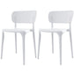 Plastic Contemporary Side Chair Open Back Dining Chairs for Dining Room White Set of 2 Clearhalo ' kitchen&dining_furn' 'Dining Chairs' 'Dining Tables & Seating' 'dining_chair' 'Furniture' 'furniture_dining_chair' 'Kitchen & Dining Furniture' 'kitchen' 3466815