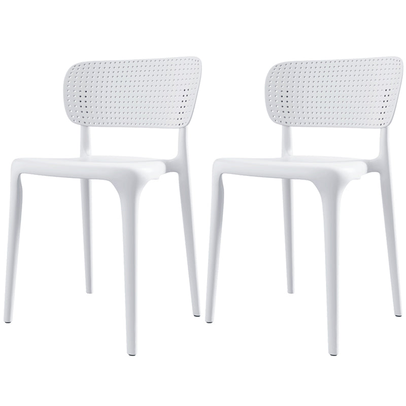 Plastic Contemporary Side Chair Open Back Dining Chairs for Dining Room White Set of 2 Clearhalo ' kitchen&dining_furn' 'Dining Chairs' 'Dining Tables & Seating' 'dining_chair' 'Furniture' 'furniture_dining_chair' 'Kitchen & Dining Furniture' 'kitchen' 3466815