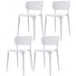 Plastic Contemporary Side Chair Open Back Dining Chairs for Dining Room White Set of 4 Clearhalo ' kitchen&dining_furn' 'Dining Chairs' 'Dining Tables & Seating' 'dining_chair' 'Furniture' 'furniture_dining_chair' 'Kitchen & Dining Furniture' 'kitchen' 3466817
