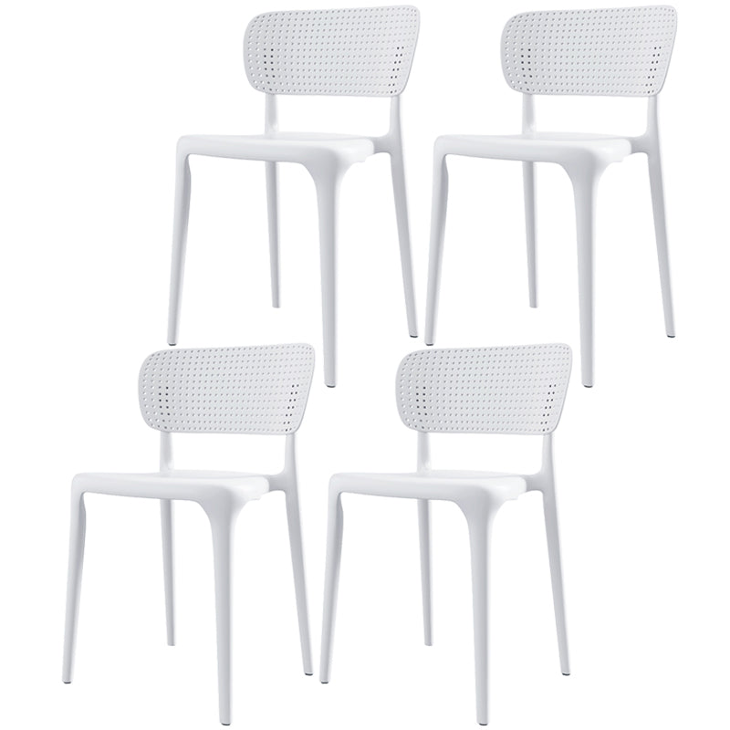 Plastic Contemporary Side Chair Open Back Dining Chairs for Dining Room White Set of 4 Clearhalo ' kitchen&dining_furn' 'Dining Chairs' 'Dining Tables & Seating' 'dining_chair' 'Furniture' 'furniture_dining_chair' 'Kitchen & Dining Furniture' 'kitchen' 3466817