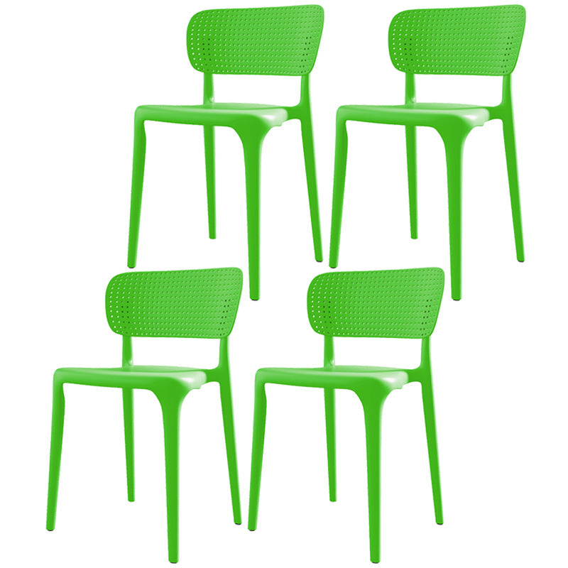 Plastic Contemporary Side Chair Open Back Dining Chairs for Dining Room Green Set of 4 Clearhalo ' kitchen&dining_furn' 'Dining Chairs' 'Dining Tables & Seating' 'dining_chair' 'Furniture' 'furniture_dining_chair' 'Kitchen & Dining Furniture' 'kitchen' 3466823