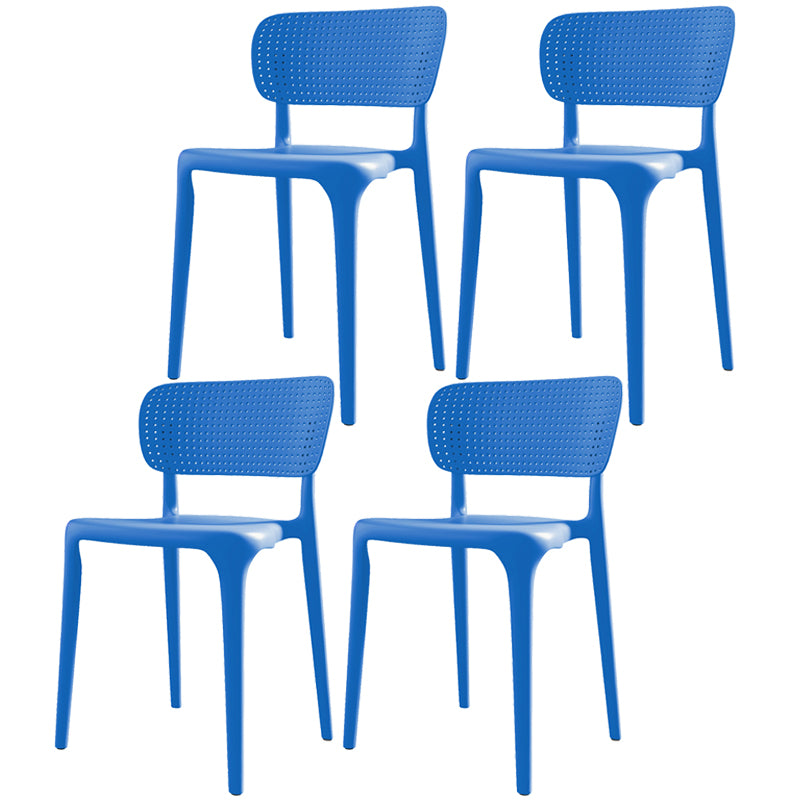 Plastic Contemporary Side Chair Open Back Dining Chairs for Dining Room Blue Set of 4 Clearhalo ' kitchen&dining_furn' 'Dining Chairs' 'Dining Tables & Seating' 'dining_chair' 'Furniture' 'furniture_dining_chair' 'Kitchen & Dining Furniture' 'kitchen' 3466828