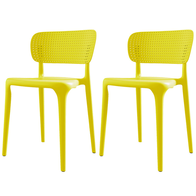 Plastic Contemporary Side Chair Open Back Dining Chairs for Dining Room Yellow Set of 2 Clearhalo ' kitchen&dining_furn' 'Dining Chairs' 'Dining Tables & Seating' 'dining_chair' 'Furniture' 'furniture_dining_chair' 'Kitchen & Dining Furniture' 'kitchen' 3466830