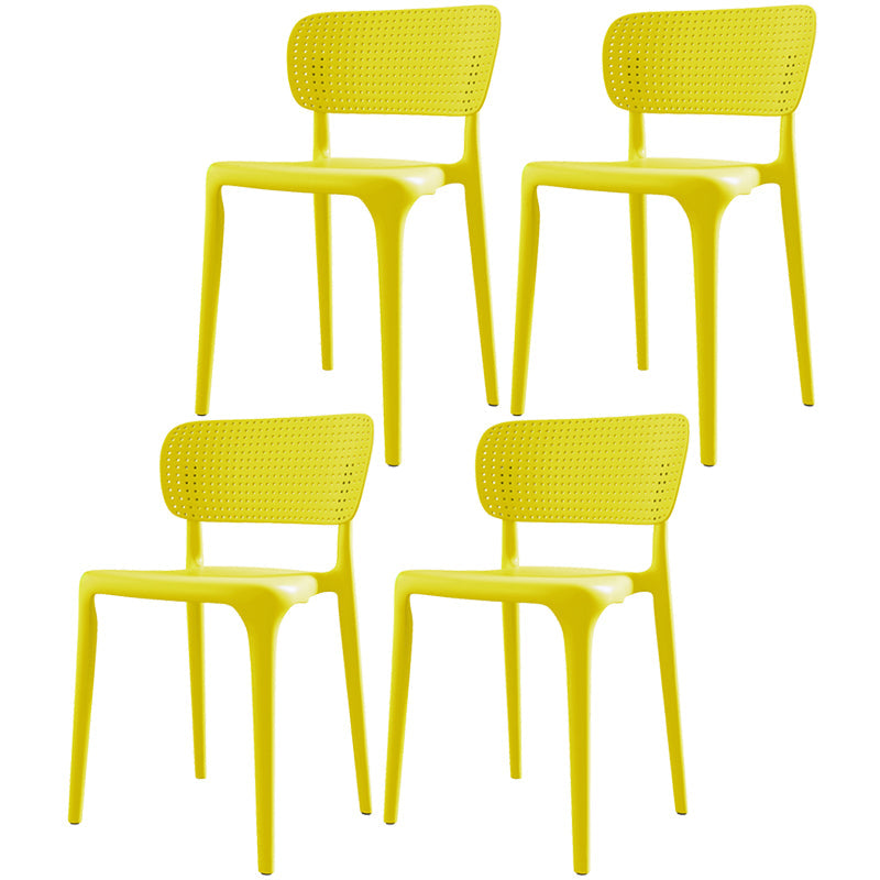 Plastic Contemporary Side Chair Open Back Dining Chairs for Dining Room Yellow Set of 4 Clearhalo ' kitchen&dining_furn' 'Dining Chairs' 'Dining Tables & Seating' 'dining_chair' 'Furniture' 'furniture_dining_chair' 'Kitchen & Dining Furniture' 'kitchen' 3466831