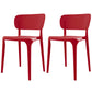 Plastic Contemporary Side Chair Open Back Dining Chairs for Dining Room Red Set of 2 Clearhalo ' kitchen&dining_furn' 'Dining Chairs' 'Dining Tables & Seating' 'dining_chair' 'Furniture' 'furniture_dining_chair' 'Kitchen & Dining Furniture' 'kitchen' 3466833