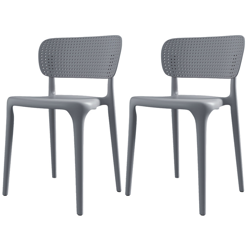 Plastic Contemporary Side Chair Open Back Dining Chairs for Dining Room Grey Set of 2 Clearhalo ' kitchen&dining_furn' 'Dining Chairs' 'Dining Tables & Seating' 'dining_chair' 'Furniture' 'furniture_dining_chair' 'Kitchen & Dining Furniture' 'kitchen' 3466836
