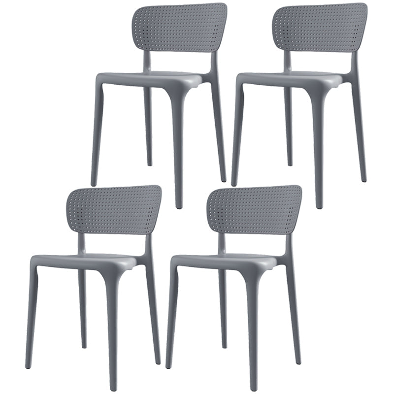 Plastic Contemporary Side Chair Open Back Dining Chairs for Dining Room Grey Set of 4 Clearhalo ' kitchen&dining_furn' 'Dining Chairs' 'Dining Tables & Seating' 'dining_chair' 'Furniture' 'furniture_dining_chair' 'Kitchen & Dining Furniture' 'kitchen' 3466837