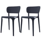 Plastic Contemporary Side Chair Open Back Dining Chairs for Dining Room Matte Black Set of 2 Clearhalo ' kitchen&dining_furn' 'Dining Chairs' 'Dining Tables & Seating' 'dining_chair' 'Furniture' 'furniture_dining_chair' 'Kitchen & Dining Furniture' 'kitchen' 3466839