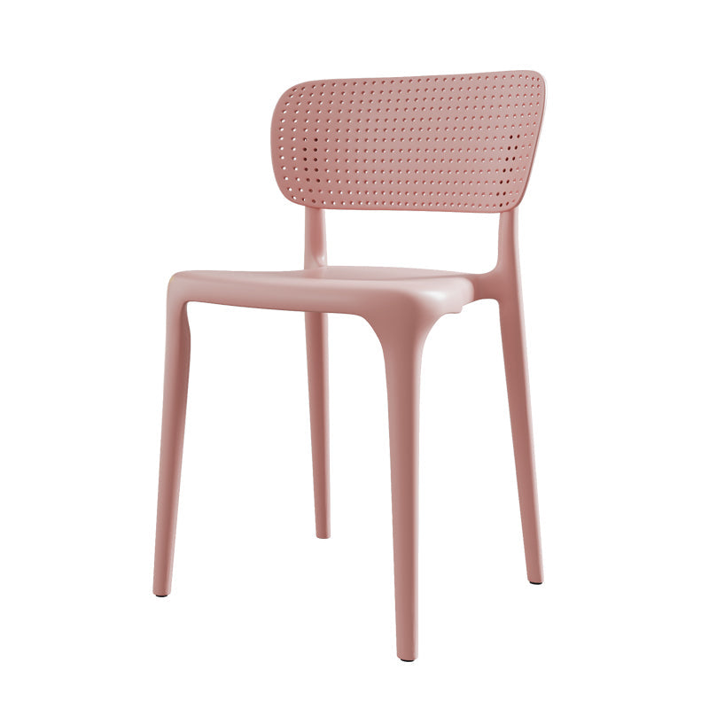 Plastic Contemporary Side Chair Open Back Dining Chairs for Dining Room Pink 1 Piece Clearhalo ' kitchen&dining_furn' 'Dining Chairs' 'Dining Tables & Seating' 'dining_chair' 'Furniture' 'furniture_dining_chair' 'Kitchen & Dining Furniture' 'kitchen' 3466841
