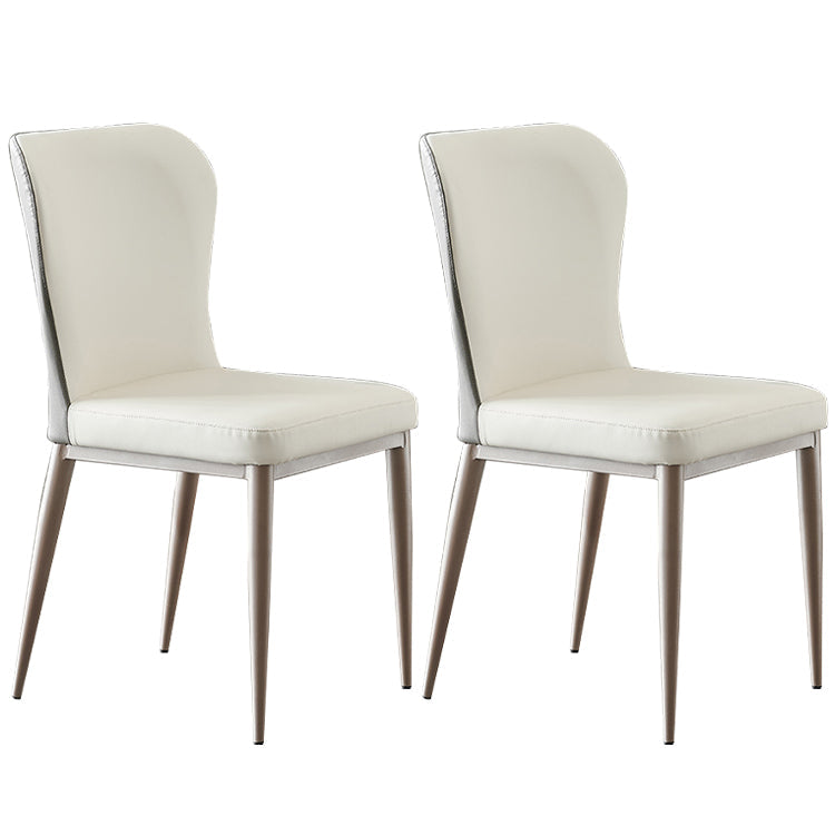 Nordic Style Upholstered Dining Chair Wingback Parsons Chair for Home Use White Set of 2 Clearhalo ' kitchen&dining_furn' 'Dining Chairs' 'Dining Tables & Seating' 'dining_chair' 'Furniture' 'furniture_dining_chair' 'Kitchen & Dining Furniture' 'kitchen' 3466845