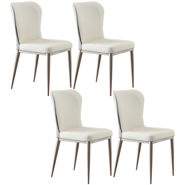 Nordic Style Upholstered Dining Chair Wingback Parsons Chair for Home Use White Set of 4 Clearhalo ' kitchen&dining_furn' 'Dining Chairs' 'Dining Tables & Seating' 'dining_chair' 'Furniture' 'furniture_dining_chair' 'Kitchen & Dining Furniture' 'kitchen' 3466846