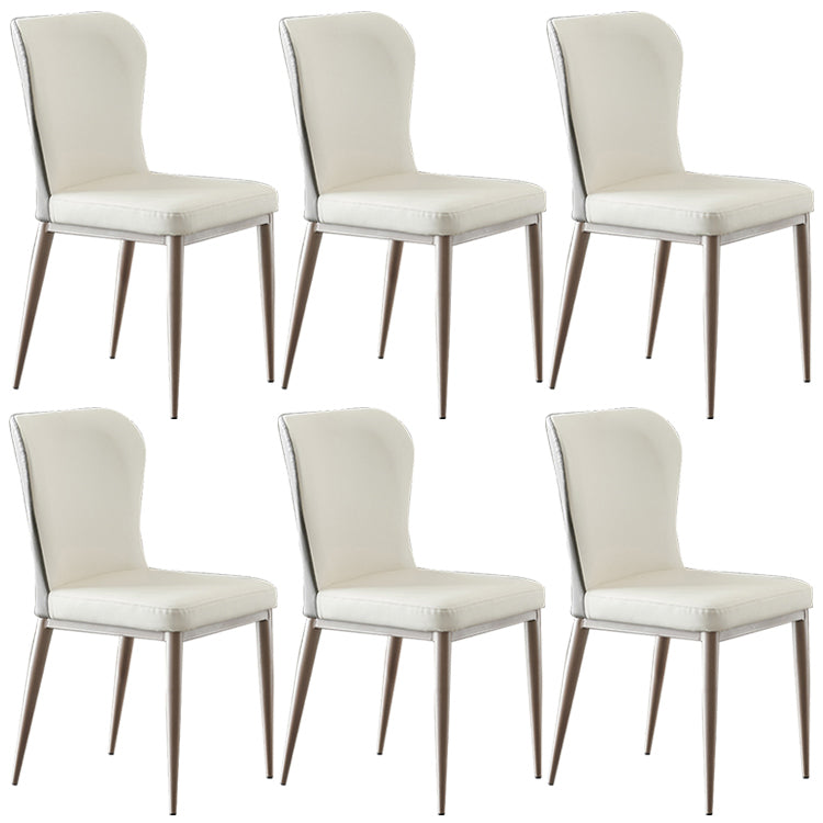 Nordic Style Upholstered Dining Chair Wingback Parsons Chair for Home Use White Set of 6 Clearhalo ' kitchen&dining_furn' 'Dining Chairs' 'Dining Tables & Seating' 'dining_chair' 'Furniture' 'furniture_dining_chair' 'Kitchen & Dining Furniture' 'kitchen' 3466848
