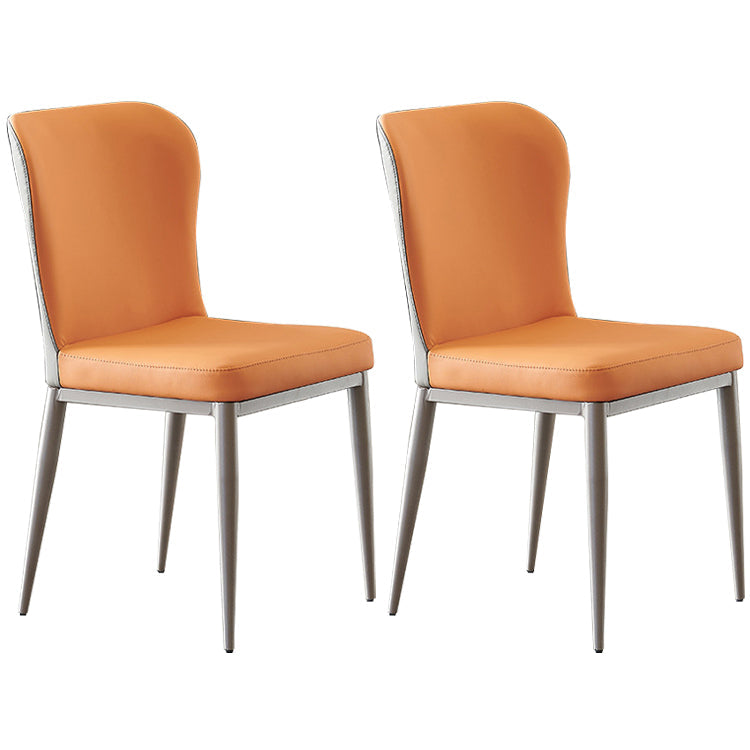 Nordic Style Upholstered Dining Chair Wingback Parsons Chair for Home Use Orange Set of 2 Clearhalo ' kitchen&dining_furn' 'Dining Chairs' 'Dining Tables & Seating' 'dining_chair' 'Furniture' 'furniture_dining_chair' 'Kitchen & Dining Furniture' 'kitchen' 3466850