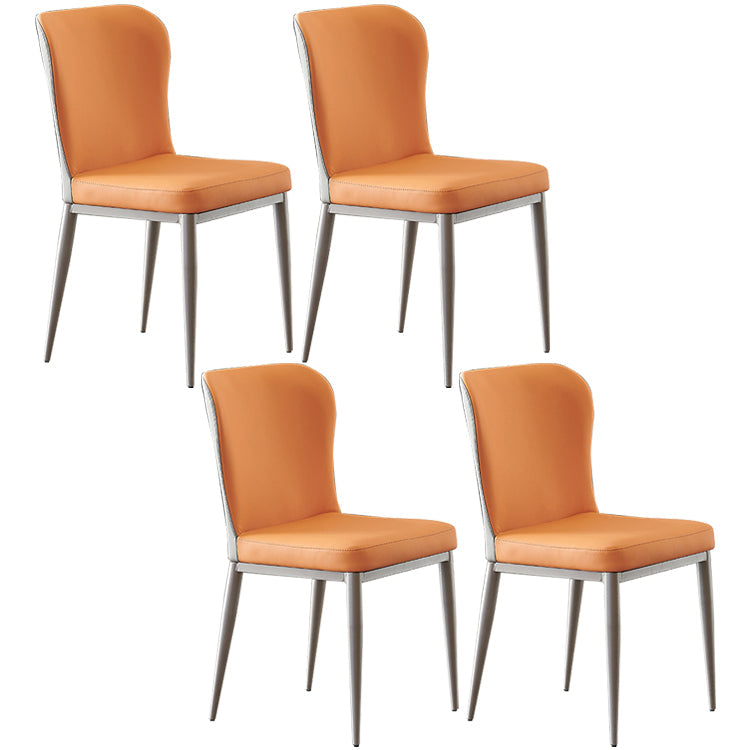 Nordic Style Upholstered Dining Chair Wingback Parsons Chair for Home Use Orange Set of 4 Clearhalo ' kitchen&dining_furn' 'Dining Chairs' 'Dining Tables & Seating' 'dining_chair' 'Furniture' 'furniture_dining_chair' 'Kitchen & Dining Furniture' 'kitchen' 3466852