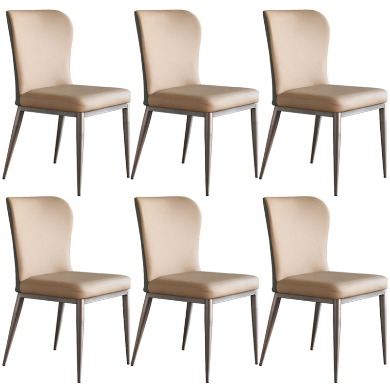 Nordic Style Upholstered Dining Chair Wingback Parsons Chair for Home Use Coffee Set of 6 Clearhalo ' kitchen&dining_furn' 'Dining Chairs' 'Dining Tables & Seating' 'dining_chair' 'Furniture' 'furniture_dining_chair' 'Kitchen & Dining Furniture' 'kitchen' 3466867