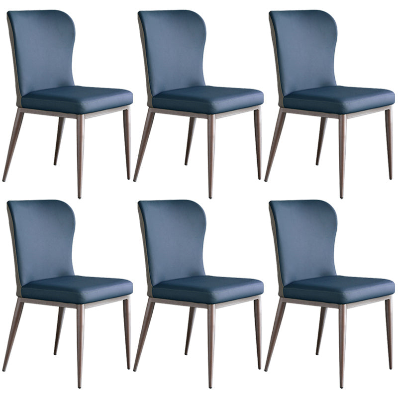 Nordic Style Upholstered Dining Chair Wingback Parsons Chair for Home Use Navy Blue Set of 6 Clearhalo ' kitchen&dining_furn' 'Dining Chairs' 'Dining Tables & Seating' 'dining_chair' 'Furniture' 'furniture_dining_chair' 'Kitchen & Dining Furniture' 'kitchen' 3466871