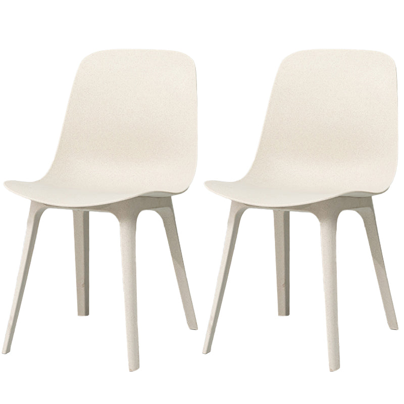 Contemporary Style Plastic Dining Side Chair Dining Room Armless Chair Off-White Set of 2 Clearhalo ' kitchen&dining_furn' 'Dining Chairs' 'Dining Tables & Seating' 'dining_chair' 'Furniture' 'furniture_dining_chair' 'Kitchen & Dining Furniture' 'kitchen' 3466877