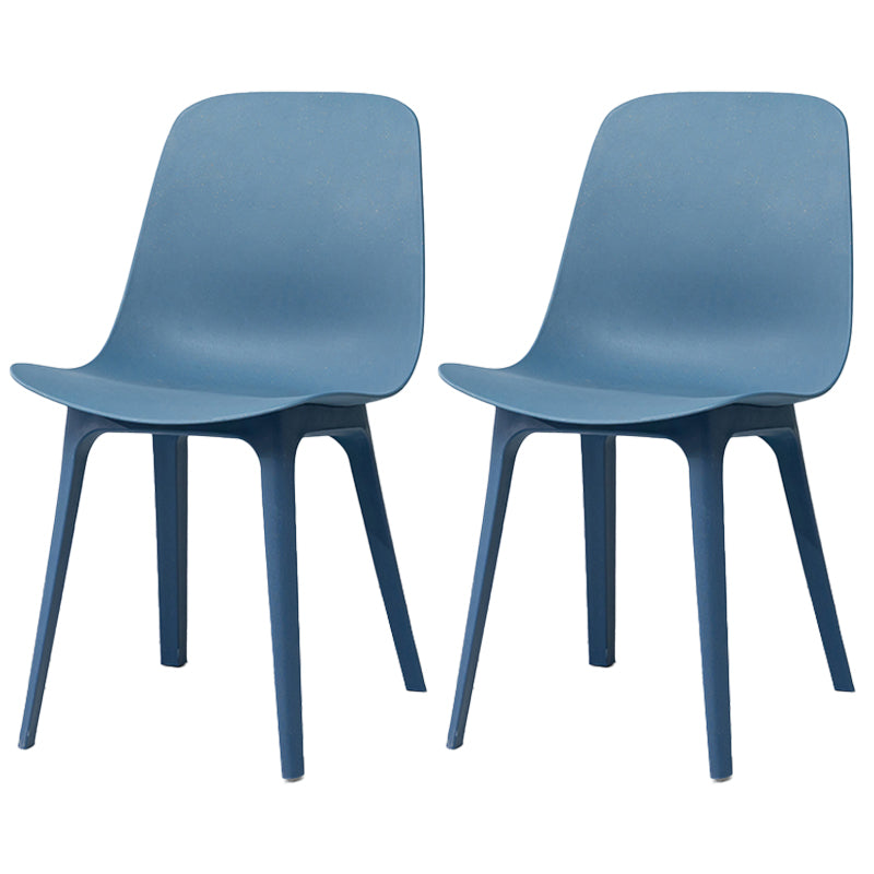 Contemporary Style Plastic Dining Side Chair Dining Room Armless Chair Blue Set of 2 Clearhalo ' kitchen&dining_furn' 'Dining Chairs' 'Dining Tables & Seating' 'dining_chair' 'Furniture' 'furniture_dining_chair' 'Kitchen & Dining Furniture' 'kitchen' 3466880