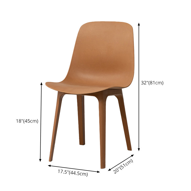 Contemporary Style Plastic Dining Side Chair Dining Room Armless Chair Clearhalo ' kitchen&dining_furn' 'Dining Chairs' 'Dining Tables & Seating' 'dining_chair' 'Furniture' 'furniture_dining_chair' 'Kitchen & Dining Furniture' 'kitchen' 3466894