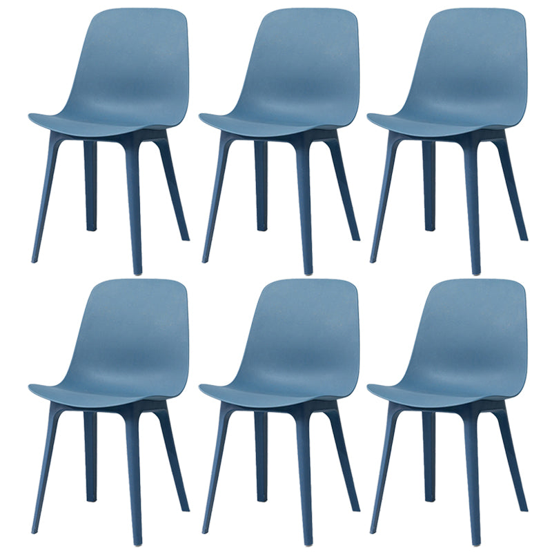 Contemporary Style Plastic Dining Side Chair Dining Room Armless Chair Blue Set of 6 Clearhalo ' kitchen&dining_furn' 'Dining Chairs' 'Dining Tables & Seating' 'dining_chair' 'Furniture' 'furniture_dining_chair' 'Kitchen & Dining Furniture' 'kitchen' 3466895